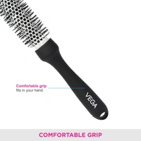 Vega VEGA Hot Curl Brush - Small H2-PRS | Compact Curling Brush for Precise Styling | Heat-Friendly Bristles Create Defined Curls, Volume & a Polished Finish