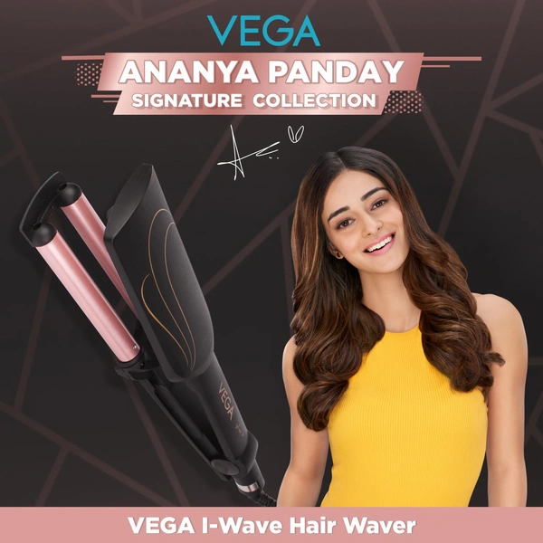 Vega I-Wave Hair Waver (VHWR-01) Rose Gold & Black | Triple Barrel Design | Quick Heat-Up | Ceramic Coating for Even Heat