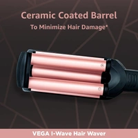 Vega I-Wave Hair Waver (VHWR-01) Rose Gold & Black | Triple Barrel Design | Quick Heat-Up | Ceramic Coating for Even Heat