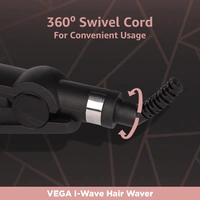 Vega I-Wave Hair Waver (VHWR-01) Rose Gold & Black | Triple Barrel Design | Quick Heat-Up | Ceramic Coating for Even Heat