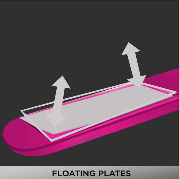 Vega Trendy Hair Straightener for Men & Women, Pink (VHSH-16) | Ceramic Coated Floating Plates | Adjustable Temperature Setting | 60 Sec Quick Heat-up | 60 Min Auto Shut-off