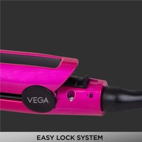 Vega Trendy Hair Straightener for Men & Women, Pink (VHSH-16) | Ceramic Coated Floating Plates | Adjustable Temperature Setting | 60 Sec Quick Heat-up | 60 Min Auto Shut-off