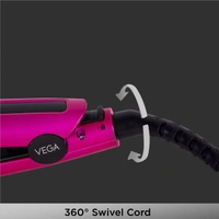 Vega Trendy Hair Straightener for Men & Women, Pink (VHSH-16) | Ceramic Coated Floating Plates | Adjustable Temperature Setting | 60 Sec Quick Heat-up | 60 Min Auto Shut-off