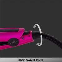 Vega Trendy Hair Straightener for Men & Women, Pink (VHSH-16) | Ceramic Coated Floating Plates | Adjustable Temperature Setting | 60 Sec Quick Heat-up | 60 Min Auto Shut-off