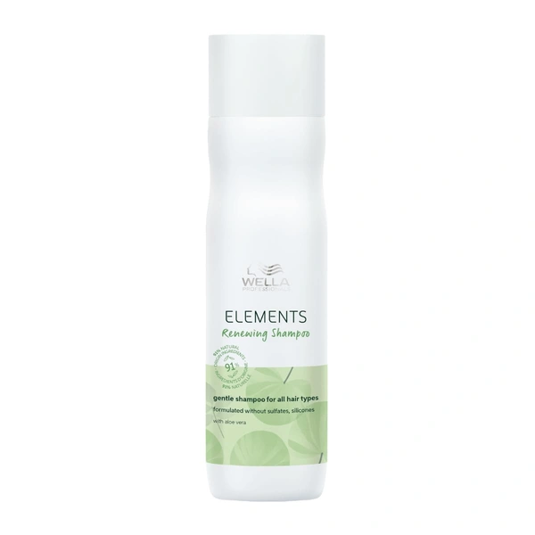 Wella Professionals Elements Sulfate-Free Renewing Shampoo 250ml | Gentle, Nourishing Shampoo for Dry & Damaged Hair | Restores Moisture & Softness| Color-Safe Formula.
