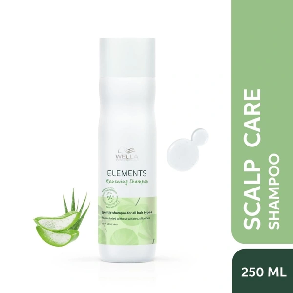 Wella Professionals Elements Sulfate-Free Renewing Shampoo 250ml | Gentle, Nourishing Shampoo for Dry & Damaged Hair | Restores Moisture & Softness| Color-Safe Formula.