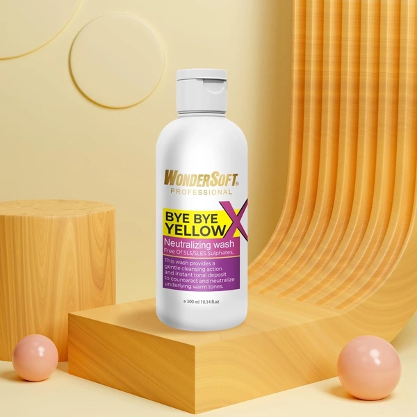 Wodersoft Wondersoft Professional BYE BYE Yellow 300ml | Anti-Brass Purple Shampoo for Neutralizing Yellow Tones & Enhancing Cool Blondes