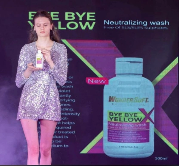 Wodersoft Wondersoft Professional BYE BYE Yellow 300ml | Anti-Brass Purple Shampoo for Neutralizing Yellow Tones & Enhancing Cool Blondes