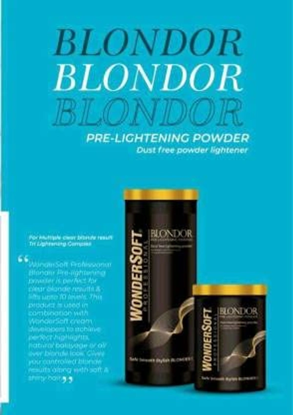 Wodersoft Wondersoft Professional Hair Blonder Pre Lightner Powder for unisex 400gm | Fast & Effective Lightening for Blondes | Unisex Formula for Salon-Quality Hair Lightening & Bleaching