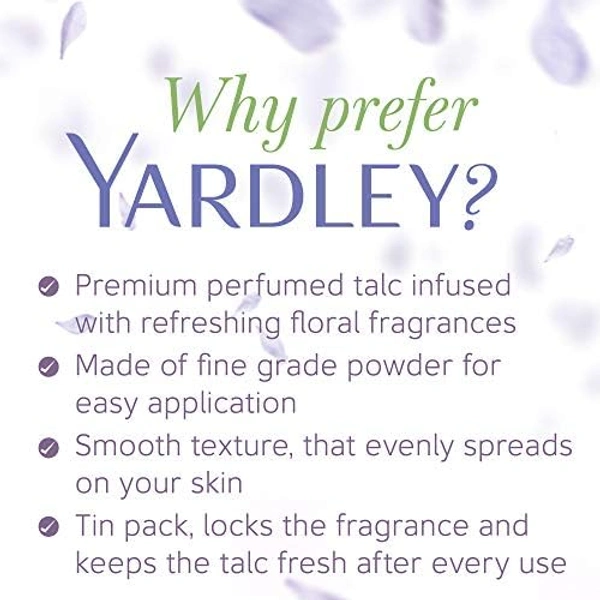 Yardley London English Lavender Perfumed Talc (100g) for Women|Soothing Fragrance & Odor Protection