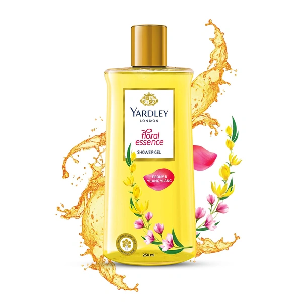 Yardley London Shower Gel 250ml | Floral Essence with Peony & Ylang Ylang | Enriched with Natural Oils | Paraben & Silicone Free