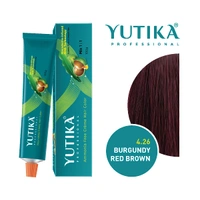 Yuthika Professional Creme Hair Color Tube 100gm with 4.26 Burgundy Red Brown Shade | Permanent Fashion Shade | Smooth Shine Finish | Grey Coverage | Salon Quality Result at Home