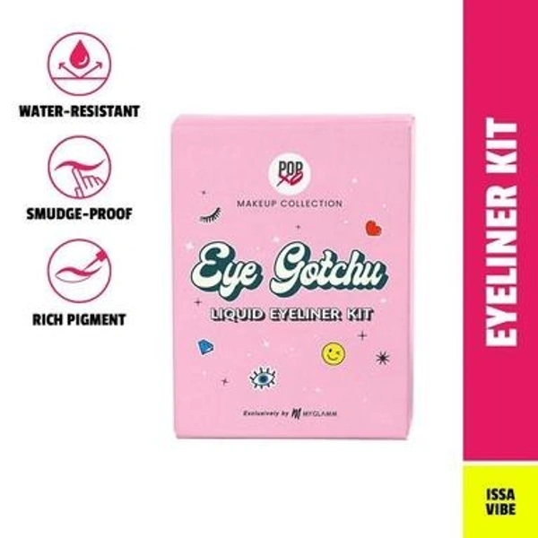 POPxo Liquid Eyeliner Kit - Eye Gotchu (Set of 3) | Smudge-proof, Long Lasting Black, Matte Finish Brown and Green Shade Liquid Eyeliners