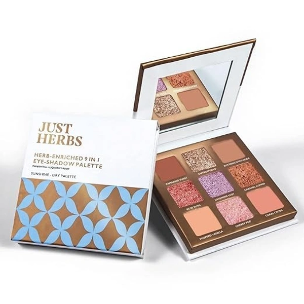 Just Herbs Eyeshadow Palette 9 in 1 Long Lasting Blendable Eye Makeup Palette