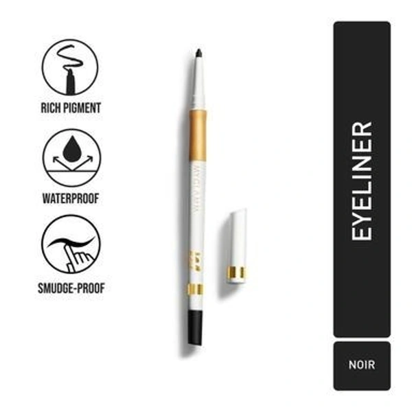 MyGlamm Jet Set Eyes Kajal Eyeliner - Noir (Black Kohl Stick) | Long Lasting, Waterproof, Smudgeproof, Kohl Kajal Eyliner Pencil