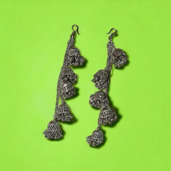 Pretty Silver Black Multi Drop Designer Earrings For Women Girl