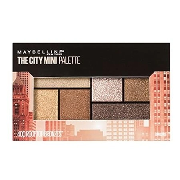 Maybelline New York Eyeshadow Palette, 6 Highly Blendable Shades, Sheer Finish, City Mini Palette, Rooftop Bronze, 6.4g