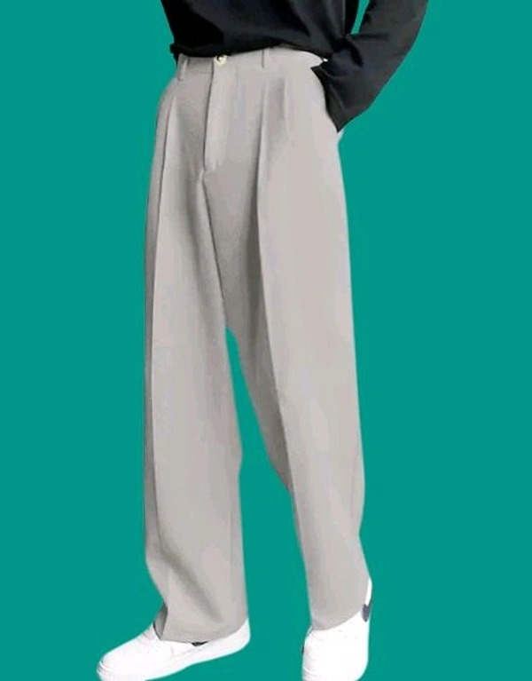 FYP FTX Men Solid Grey Trousers Korean - Gray, 26
