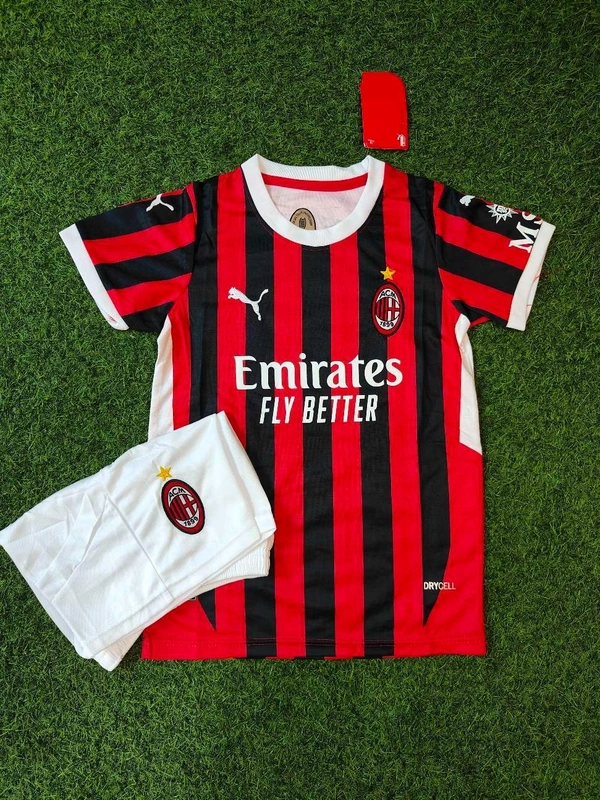 Kids AC Milan Home Red Colour Jersey Set