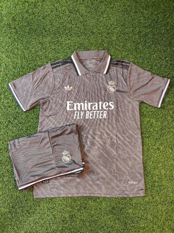 Madrid 3rd Kit Grey Colour Jersey Set
