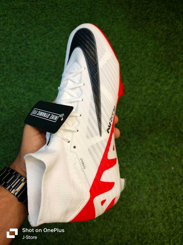 Mercurial Superfly 9 White Red FG High-top With Lace