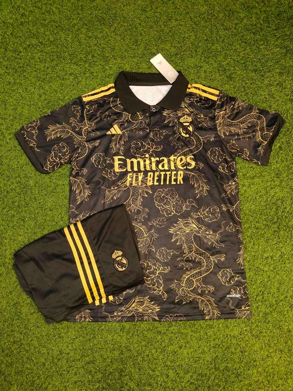 Madrid 24/25 Black & Gold Dragon Jersey With Short