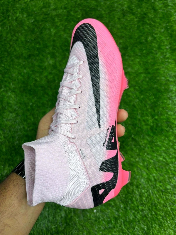 Mercurial Superfly 9 Baby Pink High-Top FG With Lace