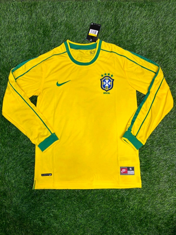 Retro Brazil 1998 World Cup Jersey Full Sleeve 