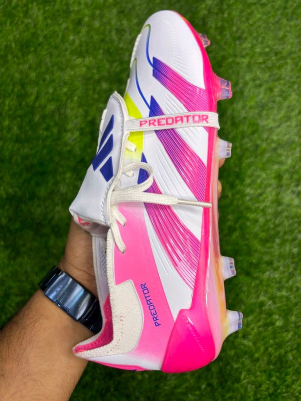 Predator Elite Foldover Grey And Pink Colour FG With Lace