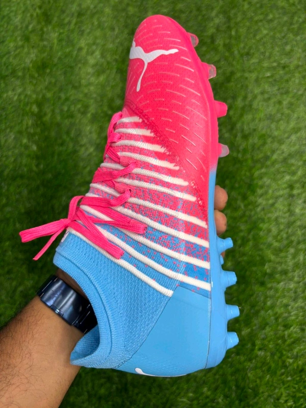 Future Pink And Blue Colour FG+AG Multi Ground Boot With Lace