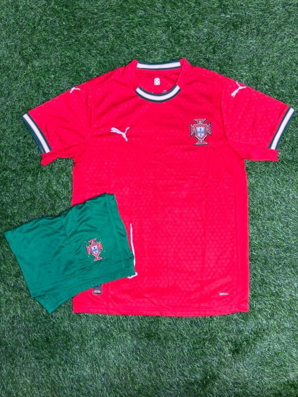 Portugal 2025 Home Half Sleeve Fan Edition With Short 