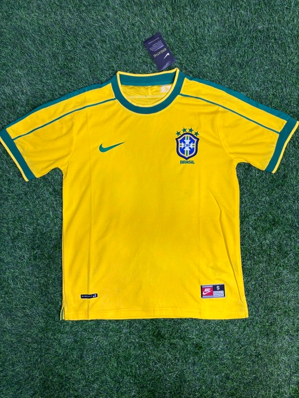 Retro Brazil 1998 World Cup Jersey Half Sleeve 