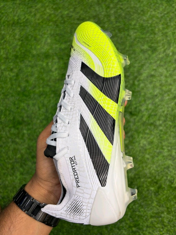 Predator Elite White Green Colour Low-top FG With Lace 