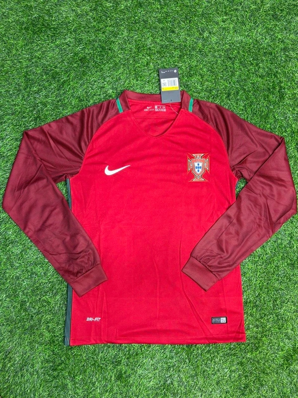 Retro Portugal 2016 Home Long Sleeve Jersey 
