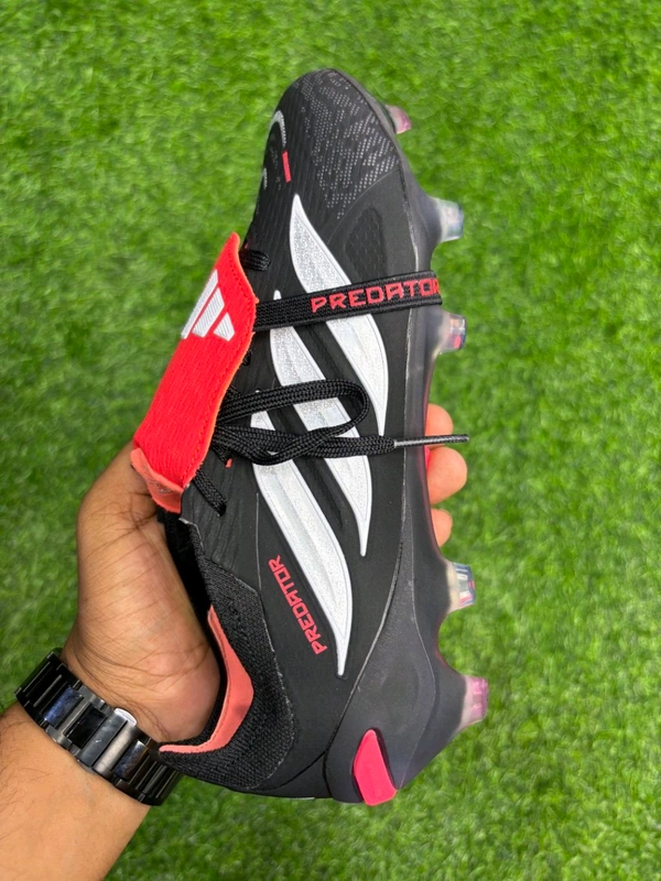 Predator Elite Foldover FG Red And Black With lace