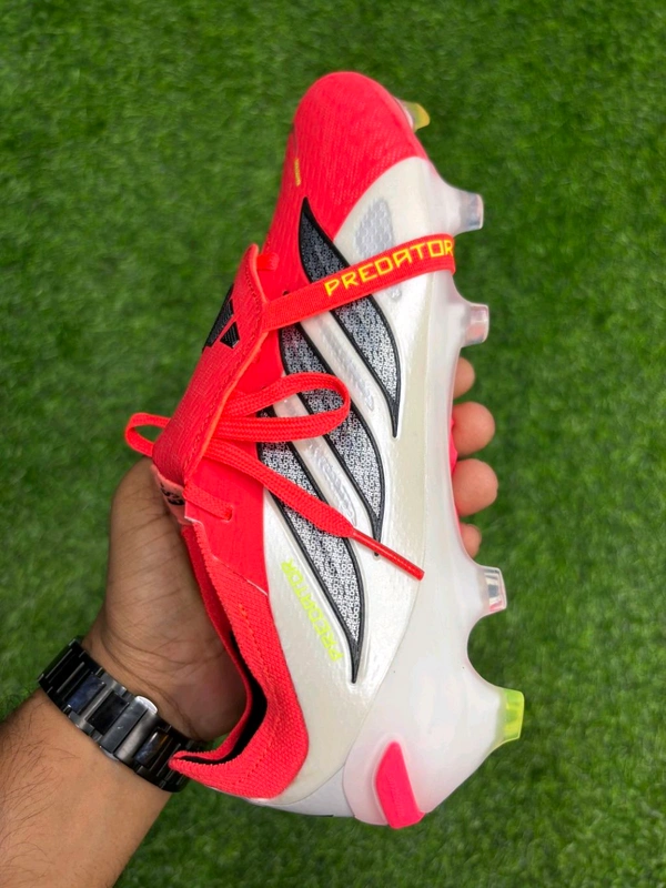 Predator Foldover Elite Red And White Colour FG With Lace
