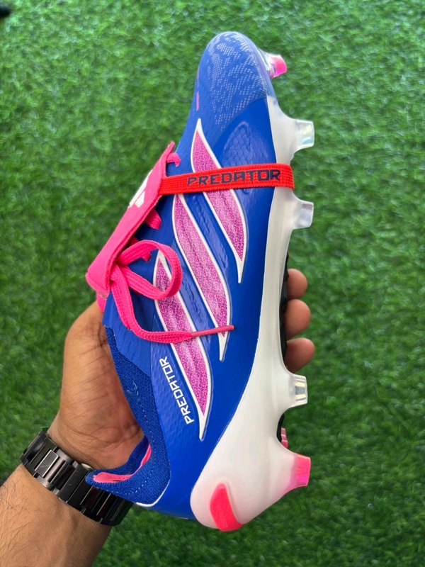 Predator Elite Foldover Blue And Pink Colour FG With Lace