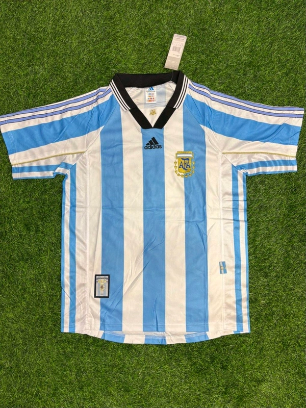 Retro Argentina 1998 World Cup Home Kit Half Sleeve 