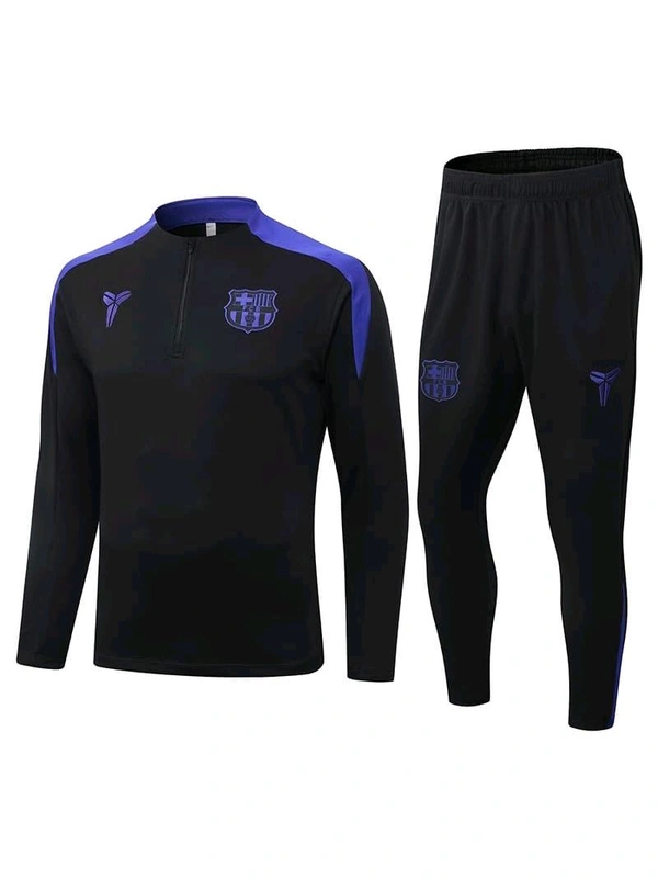 FC Barcelona Black And Purple Colour Combination Training Suit