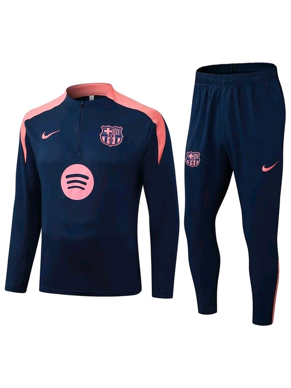 FC Barcelona Navy Blue And Orange Colour Training Suit 