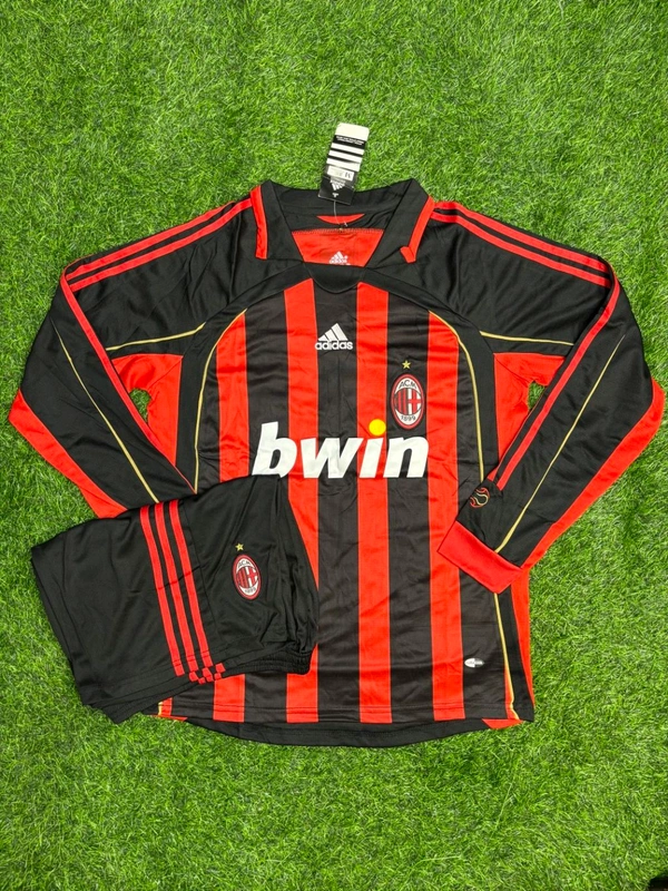 Retro AC Milan 2006-07 Home Kit Fan Edition Full Sleeve With Short