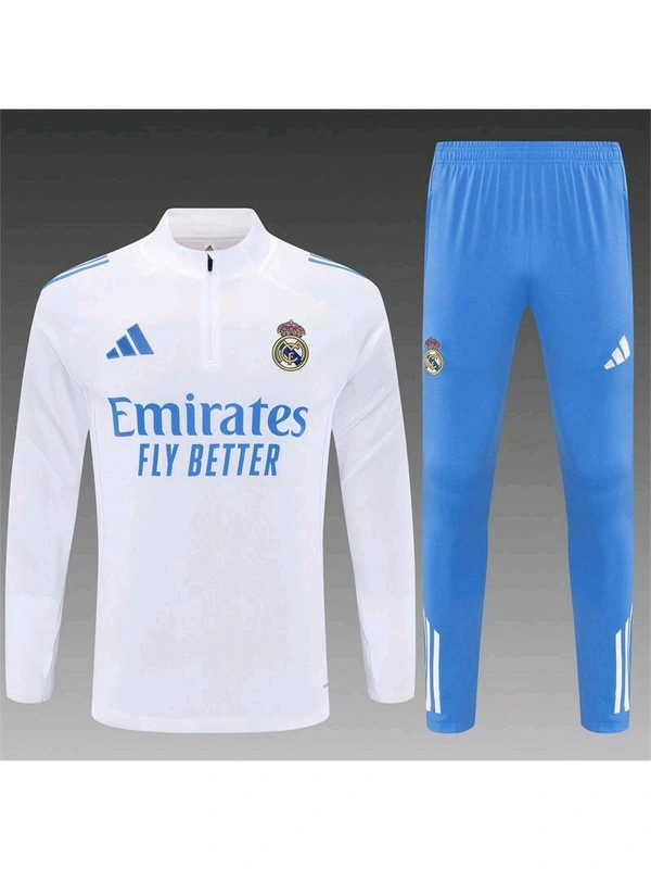 Madrid White And Blue Colour Training Suit 