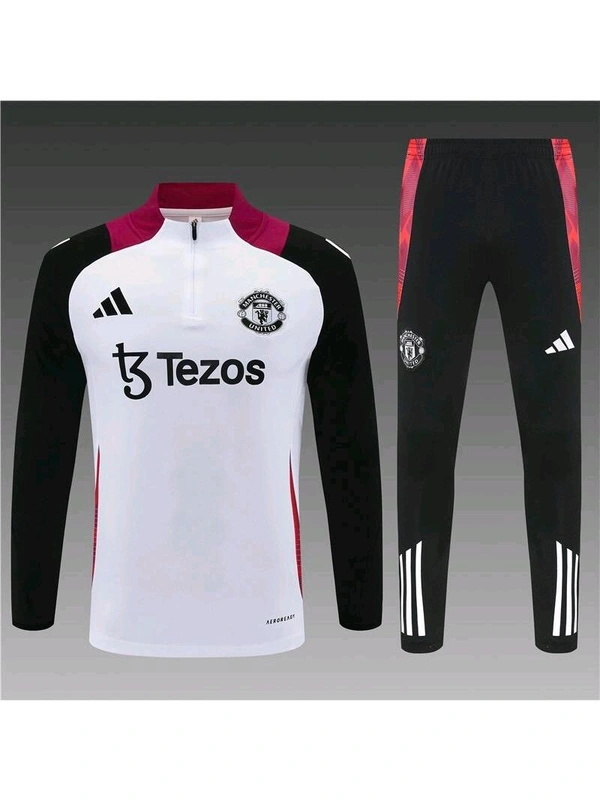Manchester United White And Black Colour Training Suit