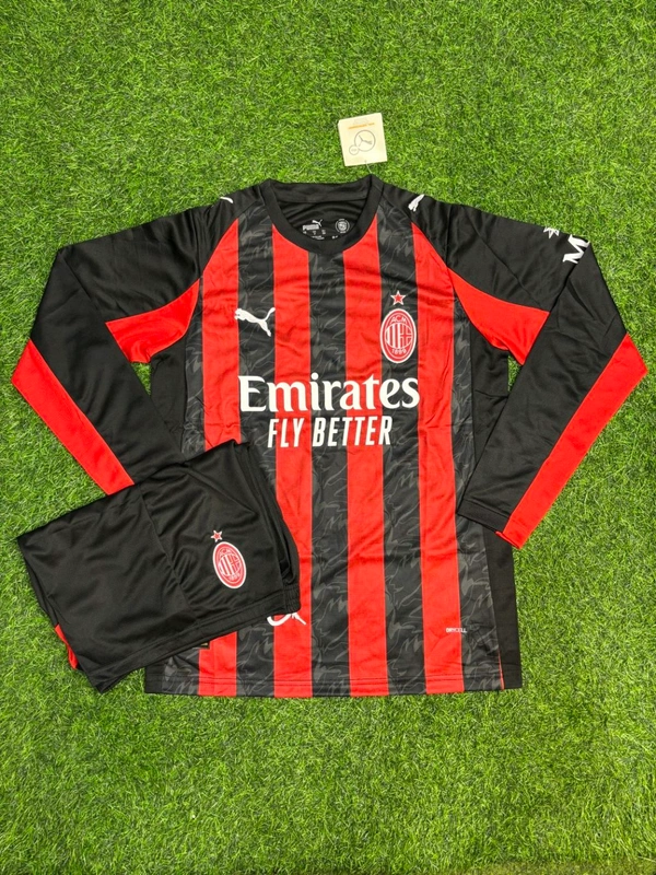 AC Milan 25/26 Home Kit Full Sleeve Fan Edition With Short