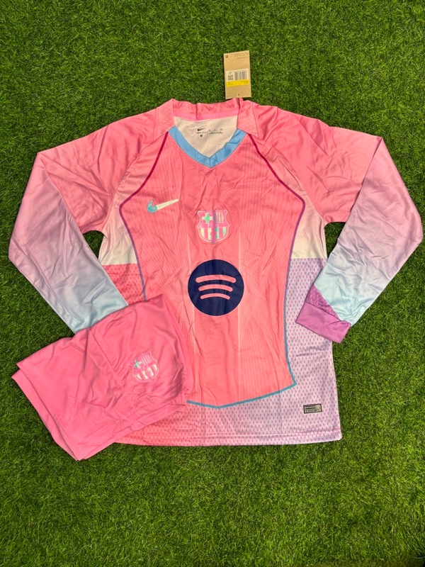 FC Barcelona Pink Special Kit Full Sleeve Fan Edition With Short