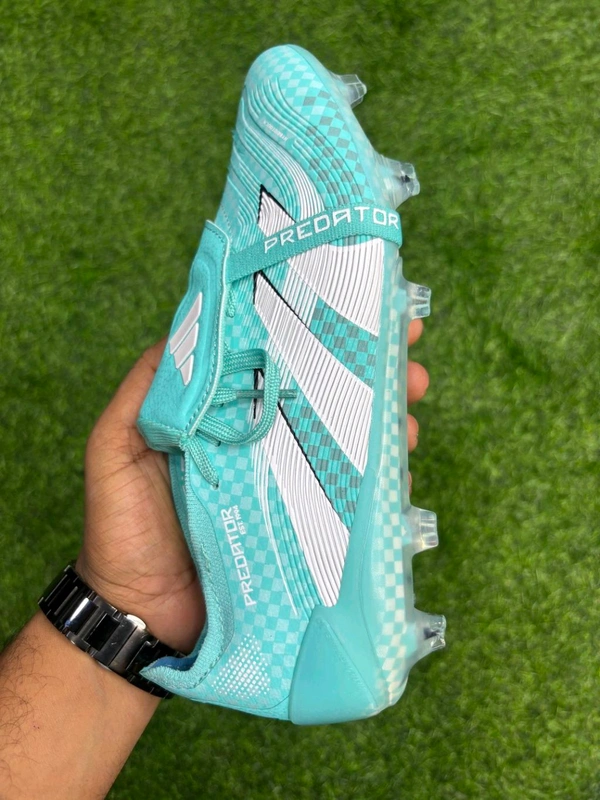 Predator Elite Foldover Sky-blue Colour FG With Lace