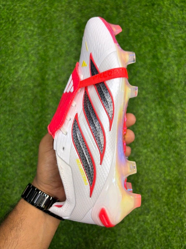 Predator Foldover Elite Next-gen White Red Colour FG With Lace