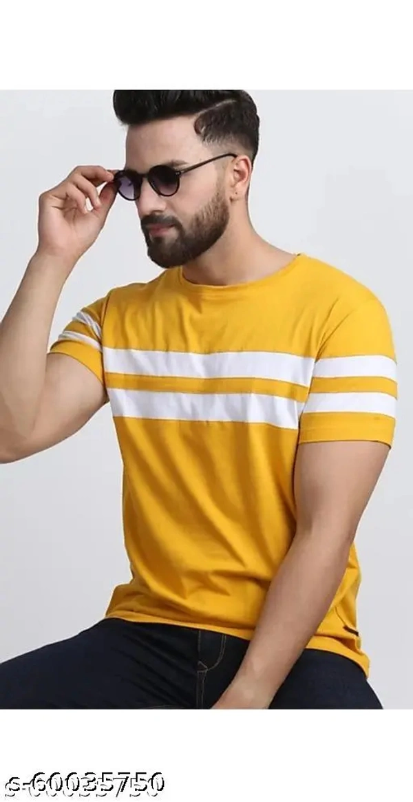 T-shirt For Men  - Yellow, L