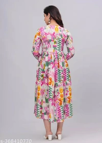 Anarkali Kurti For Women - White, XXL