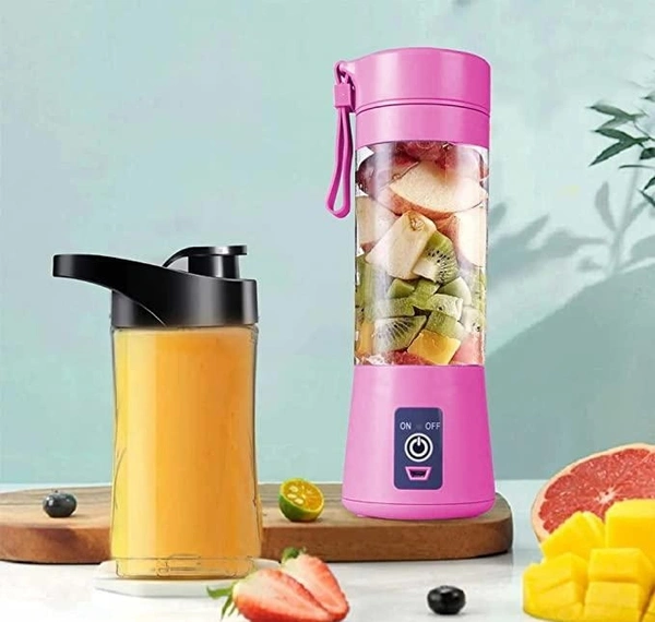 Portable Electric USB Juice Maker Bottle | Blender Grinder Mixer | Rechargeable Bottle with 6 Blades